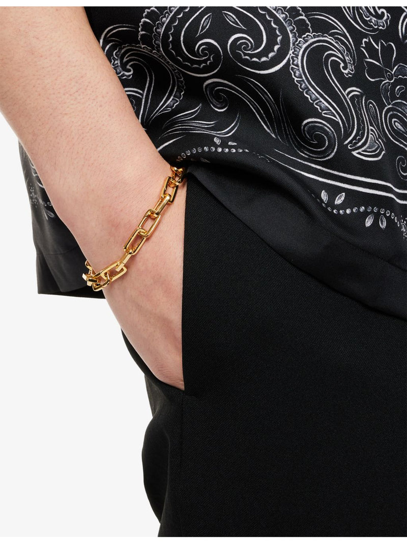 Poubel engraved-link 14ct yellow gold vermeil bracelet 21cm (British brand)