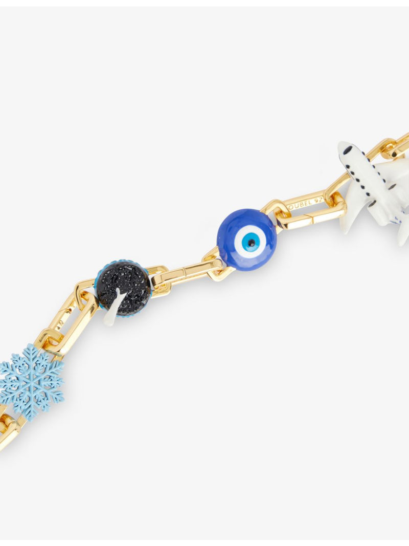 Poubel Globetrotter gold vermeil bracelet 23cm (British brand)