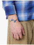 Poubel sterling silver evil eye enamelled bangle (British brand)