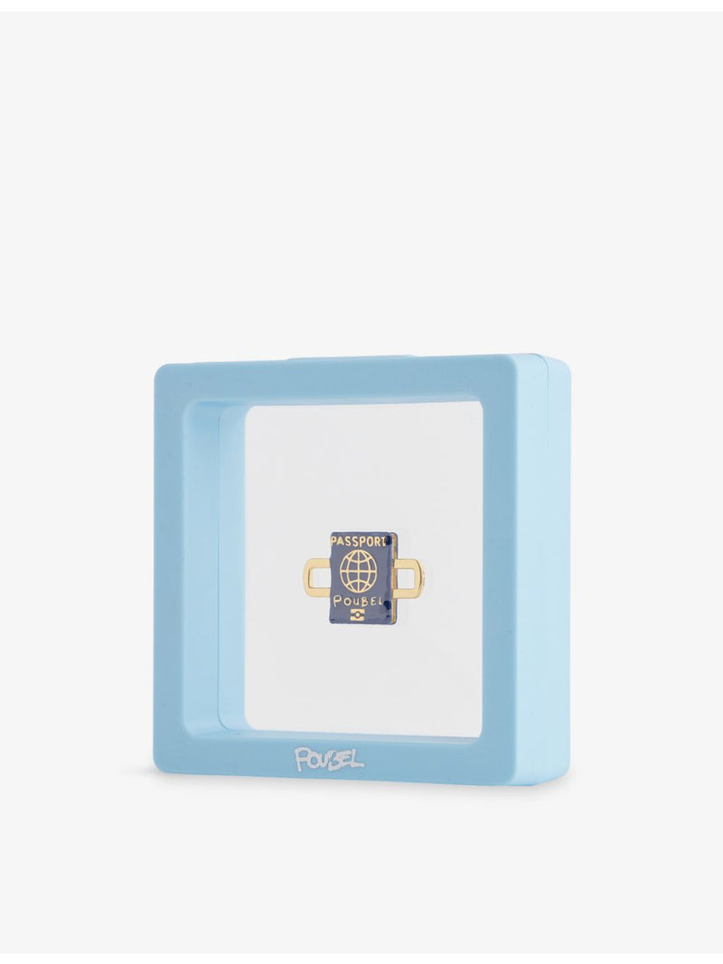 Poubel gold-plated passport charm with enamel - British product