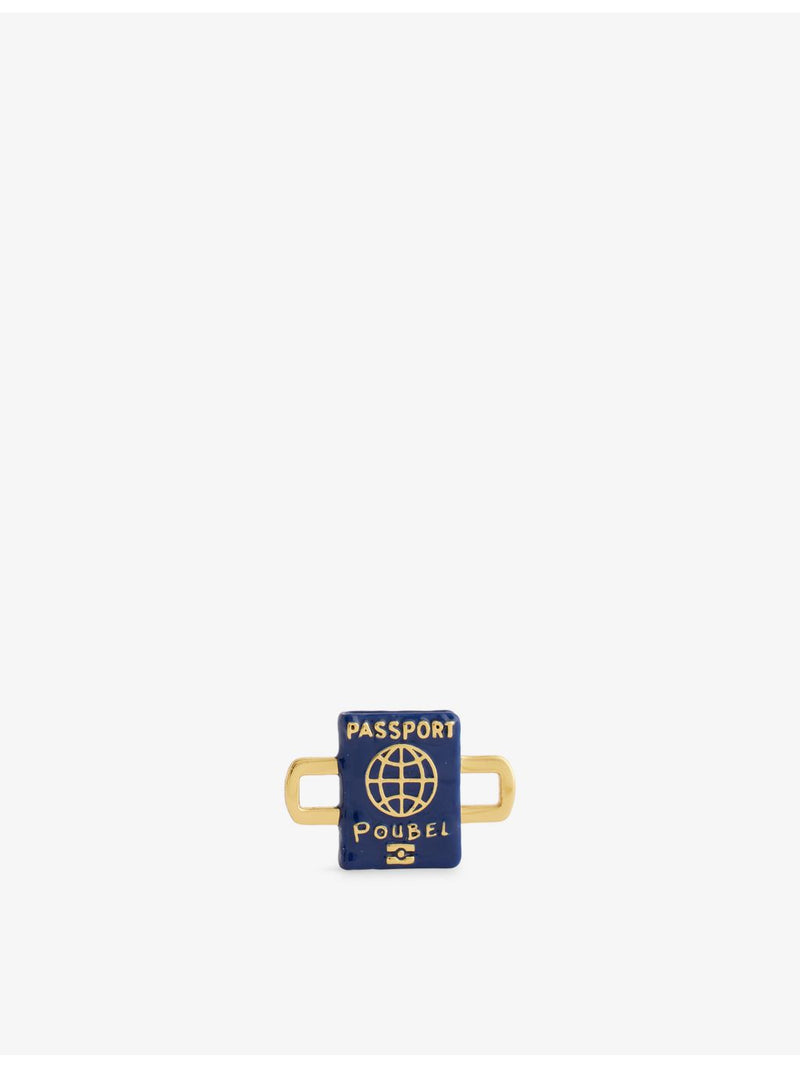 Poubel gold-plated passport charm with enamel - British product