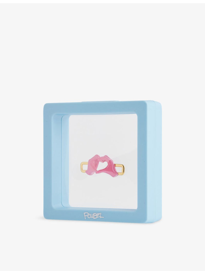Poubel Heart Hands charm 14ct gold-plated sterling silver (British brand)