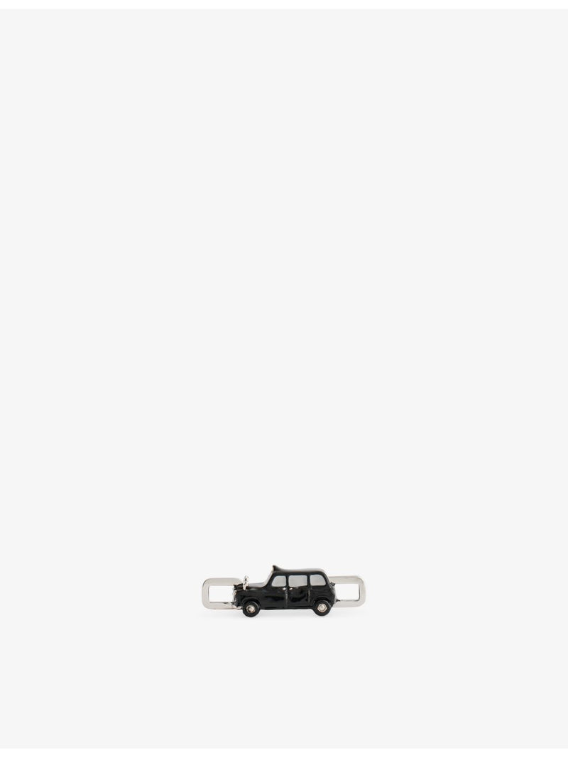 Poubel Black Cab sterling-silver enamelled charm - British product