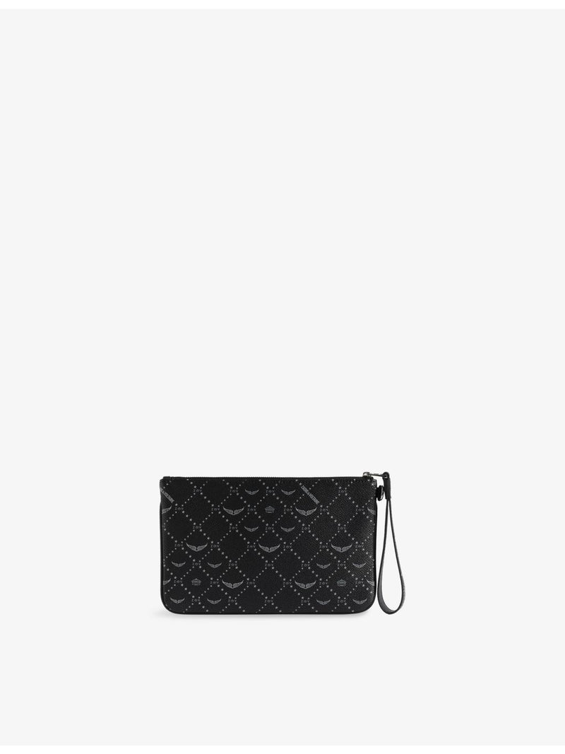Zadig and Voltaire Revoltaire Z faux-leather wristlet pouch, imported from the UK