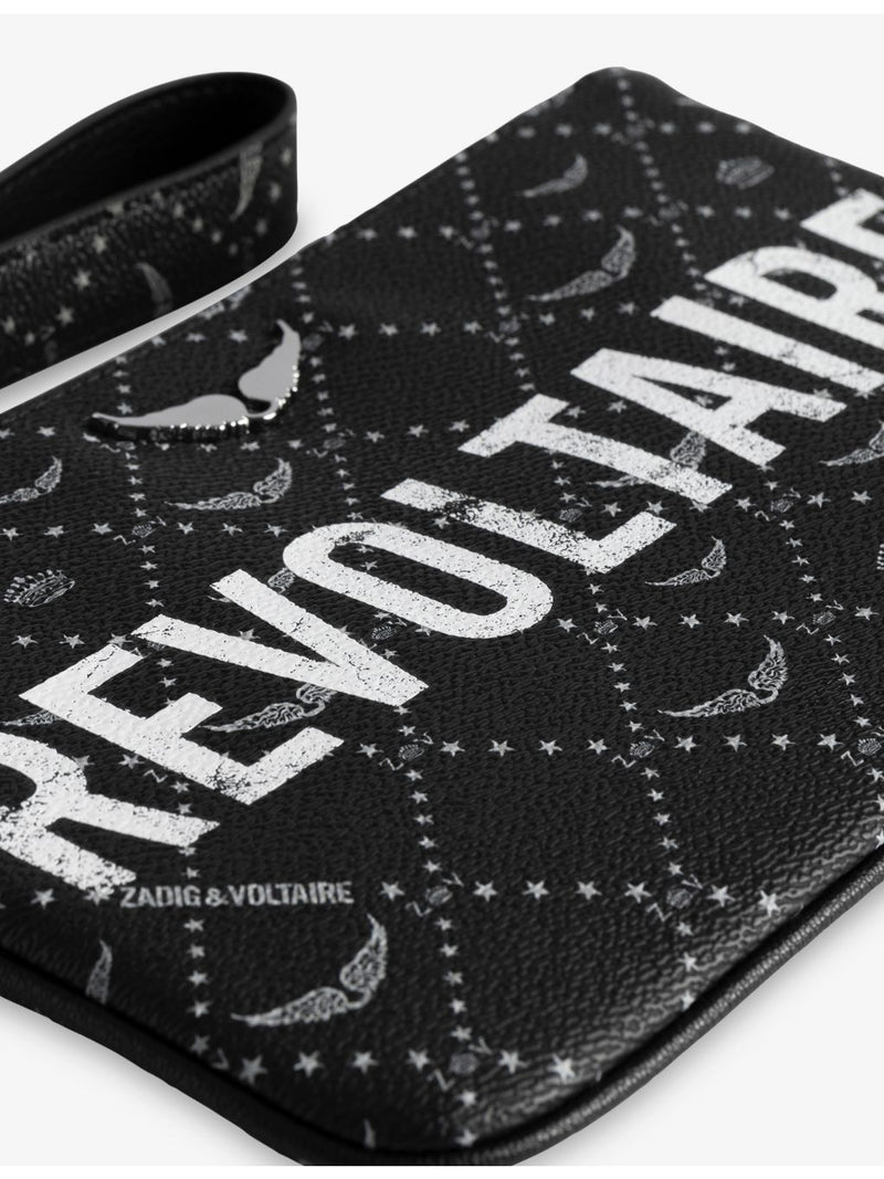 Zadig and Voltaire Revoltaire Z faux-leather wristlet pouch, imported from the UK
