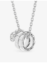 selfridges Bvlgari Serpenti Viper 18ct White Gold 0.13ct Diamond Pendant Necklace- Buy online at McGrocer