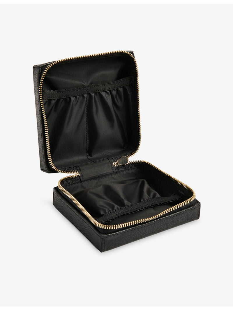 Whistles leather jewellery box, logo-embossed compact size (British brand)