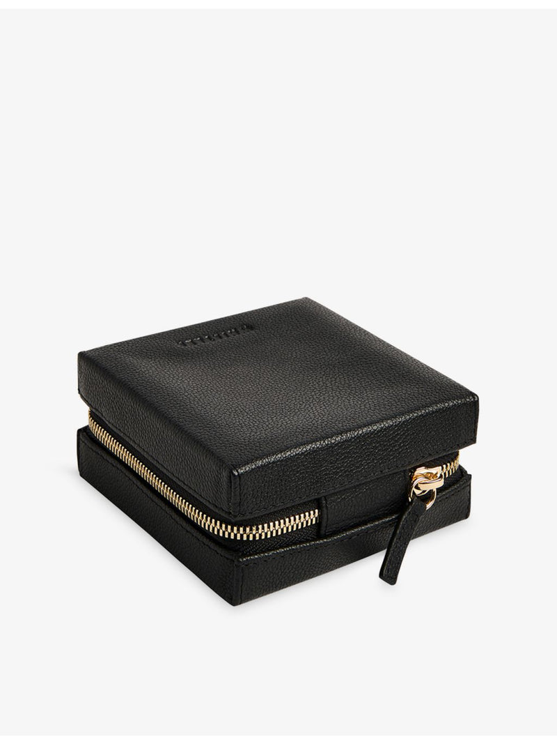 Whistles leather jewellery box, logo-embossed compact size (British brand)