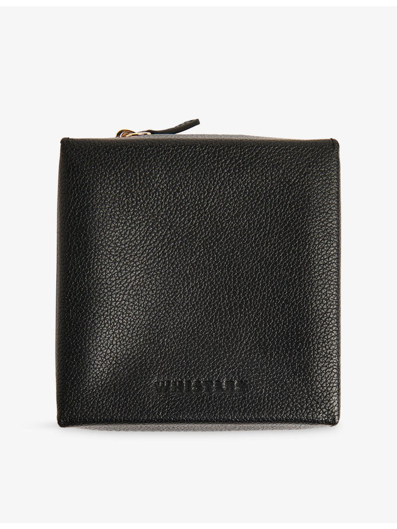 Whistles leather jewellery box, logo-embossed compact size (British brand)