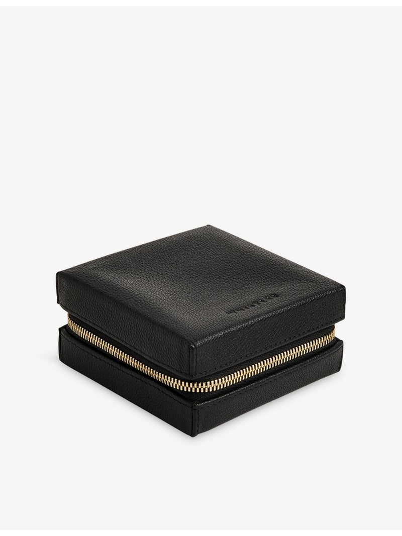 Whistles leather jewellery box, logo-embossed compact size (British brand)