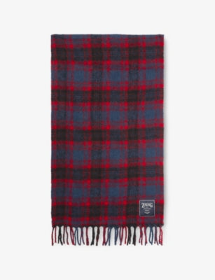 Zadig Voltaire Joan tartan wool-blend scarf 190cm (British brand)