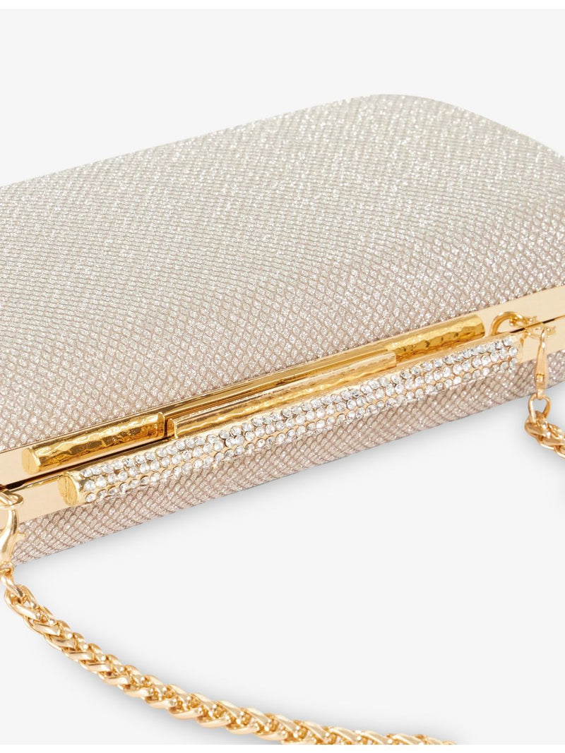 Dune woven clutch bag with crystal embellishment 23cm (British brand)