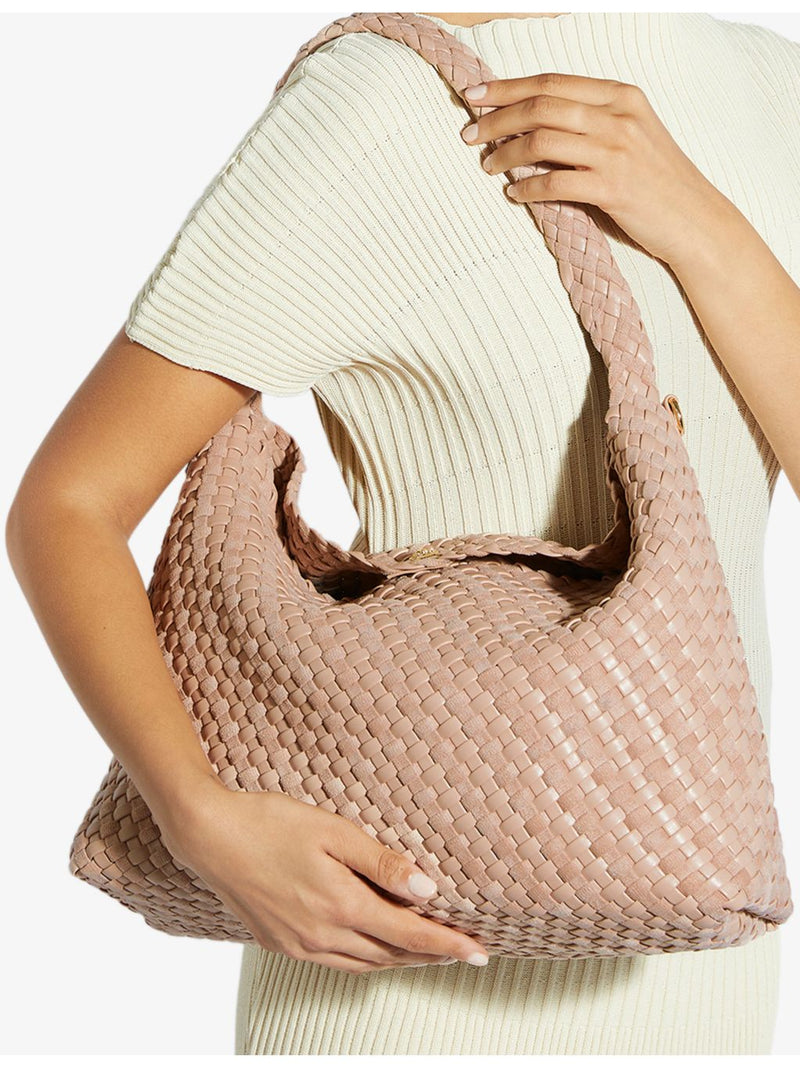 Dune large woven faux-leather shoulder bag - British product