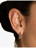 Astrid & Miyu Illusion Twist hoop earrings, rhodium-plated sterling silver, (British brand)