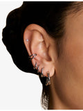 Astrid & Miyu Illusion Twist hoop earrings, rhodium-plated sterling silver, (British brand)