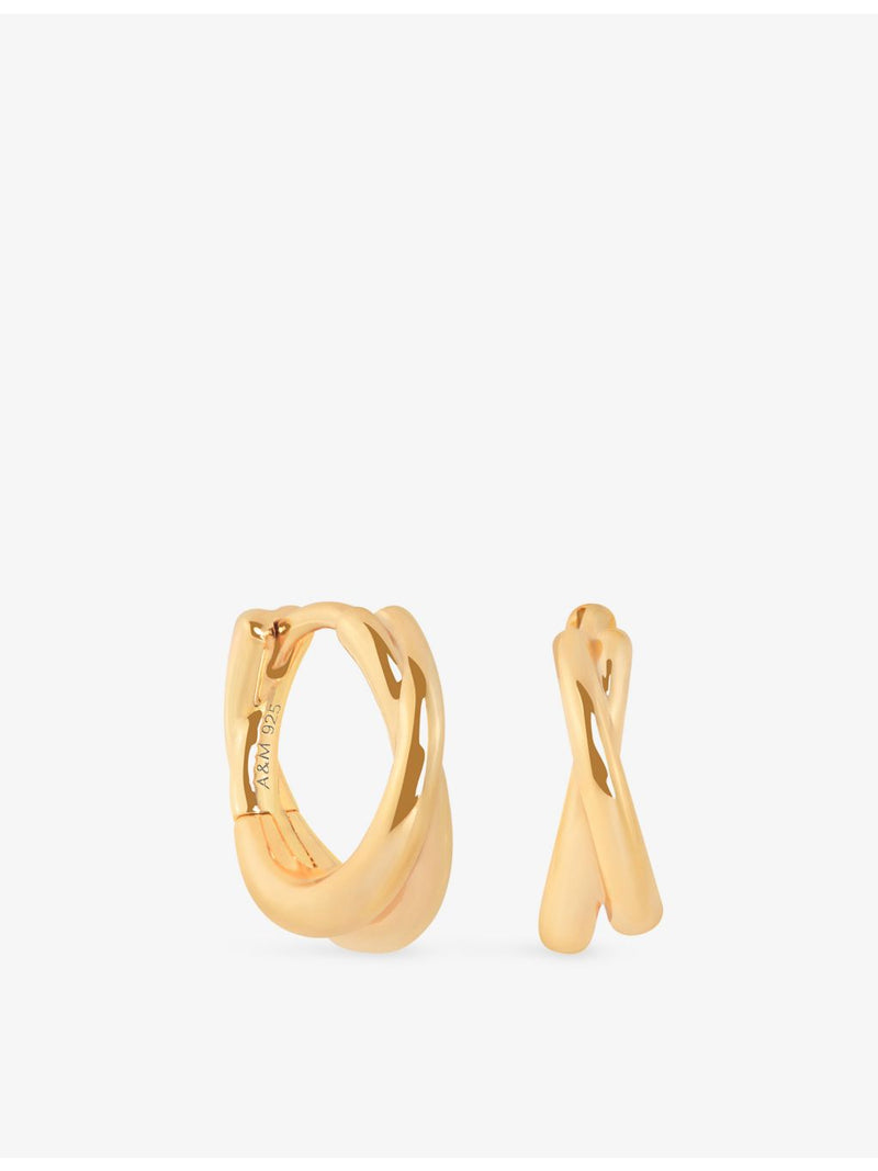 Astrid & Miyu twist huggies 18ct gold-plated sterling silver - British product