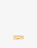 Astrid & Miyu Illusion Twist 18ct Yellow Gold-Plated Sterling-Silver Band Ring