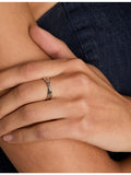 Astrid & Miyu Illusion Twist rhodium-plated ring, imported from the UK