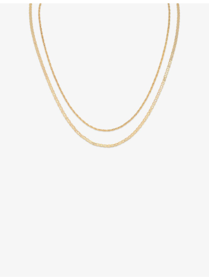 Astrid & Miyu Illusion double chain necklace 40-45cm gold-plated brass (British brand)