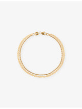 selfridges Astrid & Miyu Duo 18ct Yellow Gold-Plated Brass and Cubic Zirconia Chain Bracelet, 16cm + 3.5cm Extension- Buy online at McGrocer