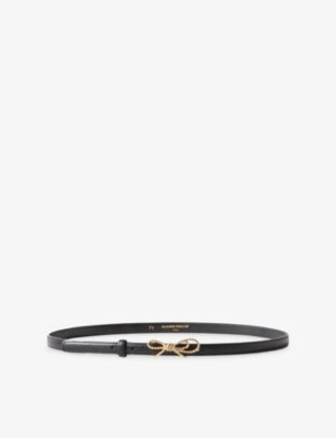Claudie Pierlot Bow-Buckle Slim Leather Belt