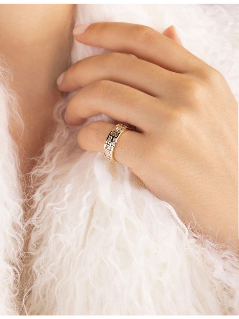 APM Monaco sterling silver cubic zirconia ring - British product