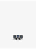 APM Monaco sterling silver blue cubic zirconia ring, imported from the UK