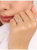 APM Monaco sterling silver butterfly cubic zirconia ring (British brand)