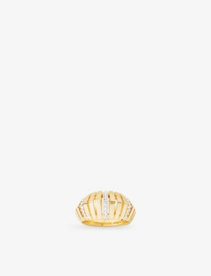 APM Monaco Rayon De Soleil 18ct Yellow-Gold Plated Alloy And Cubic Zirconia Ring
