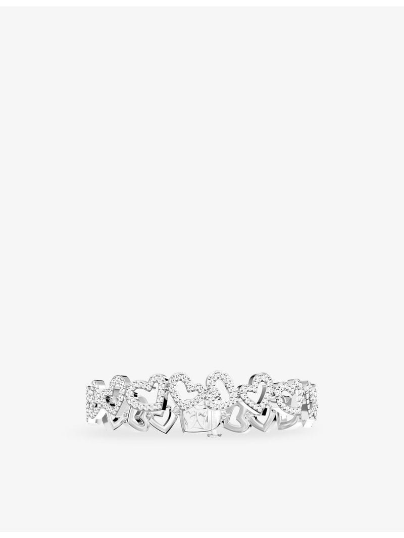 APM Monaco sterling silver heart bracelet with zirconia, imported from the UK