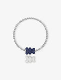 APM Monaco Baba Yummy Bear With Beads Sterling Silver and Cubic Zirconia Bracelet