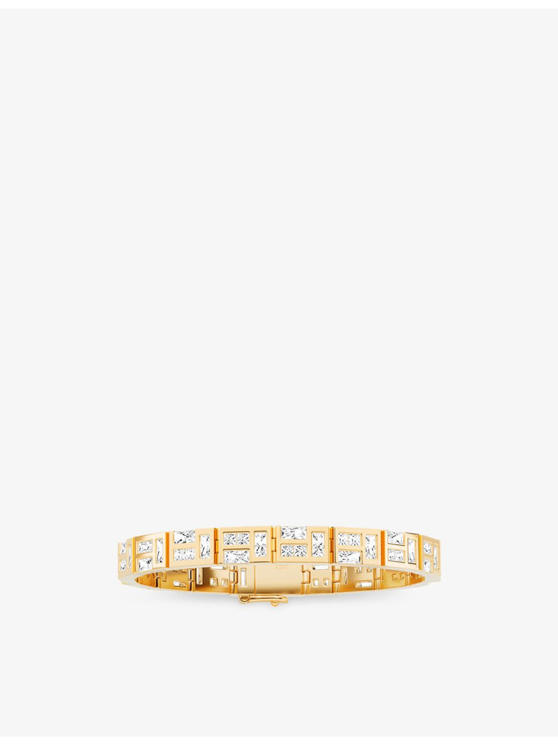 APM Monaco yellow-gold plated cubic zirconia bracelet, imported from the UK
