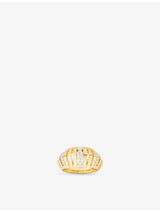 selfridges APM Monaco Ice 18ct Yellow Gold Plated Sterling Silver and Cubic Zirconia Ring- Buy online at McGrocer