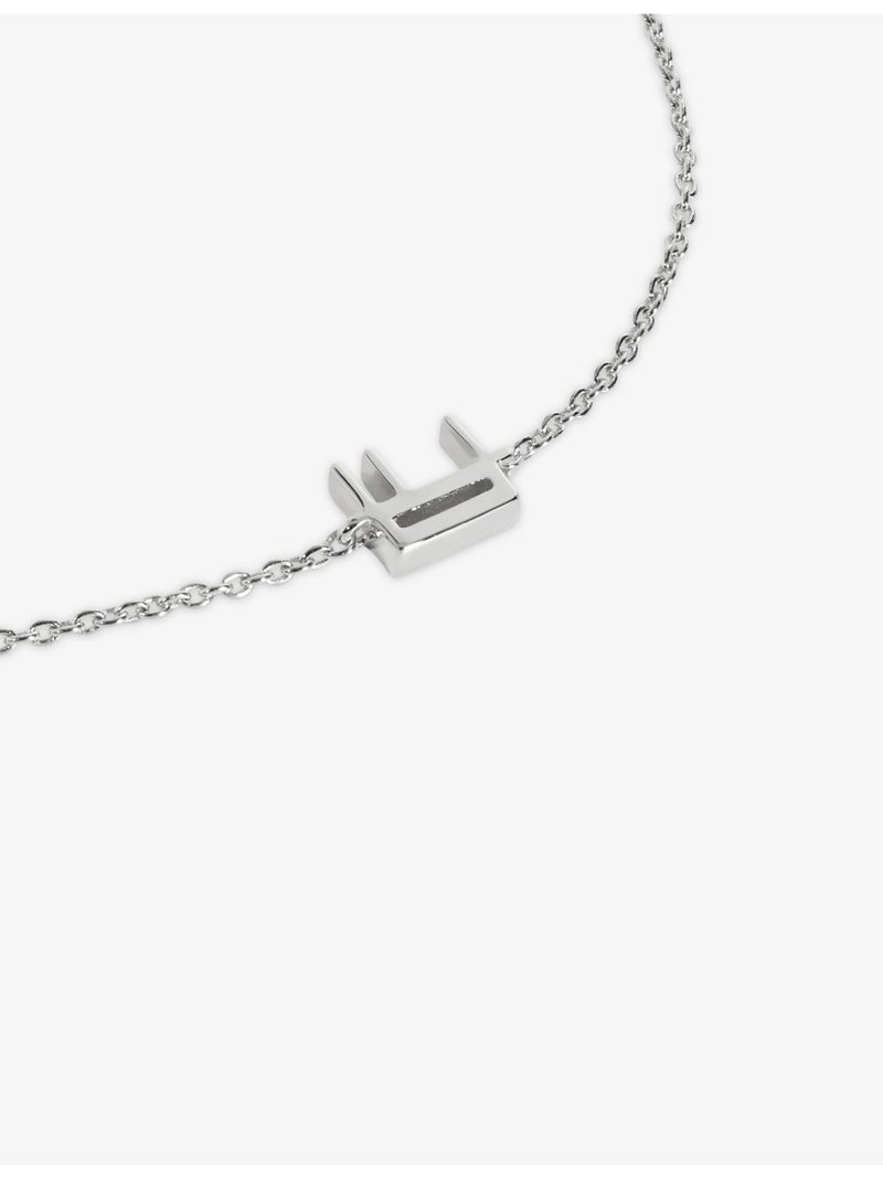 Monica Vinader sterling silver chain bracelet with initial E pendant - British product