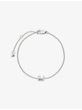 Monica Vinader sterling silver chain bracelet with initial E pendant - British product