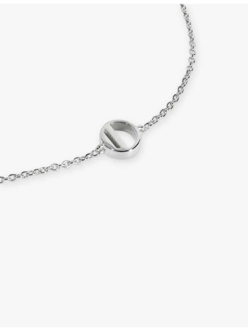 Monica Vinader sterling silver initial O bracelet, adjustable (British brand)