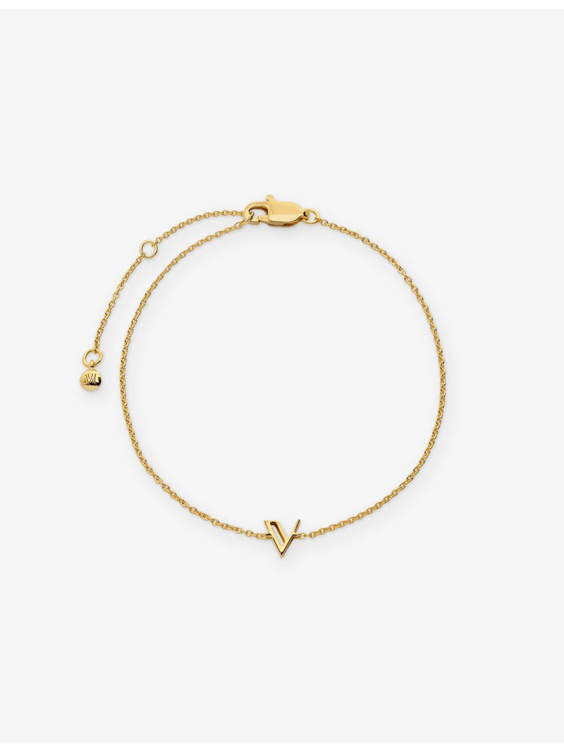 Monica Vinader initial V 18ct gold vermeil bracelet (British brand)