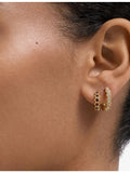 Astley Clarke gold and red garnet huggie earrings - British product