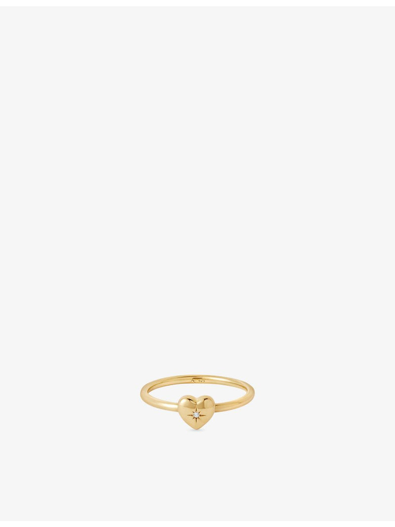 Astley Clarke heart white sapphire ring 18ct gold plated, UK version
