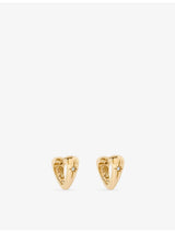 selfridges Astley Clarke Biography Heart 18ct Yellow Gold Plated Sterling Silver Huggie Earrings- Buy online at McGrocer