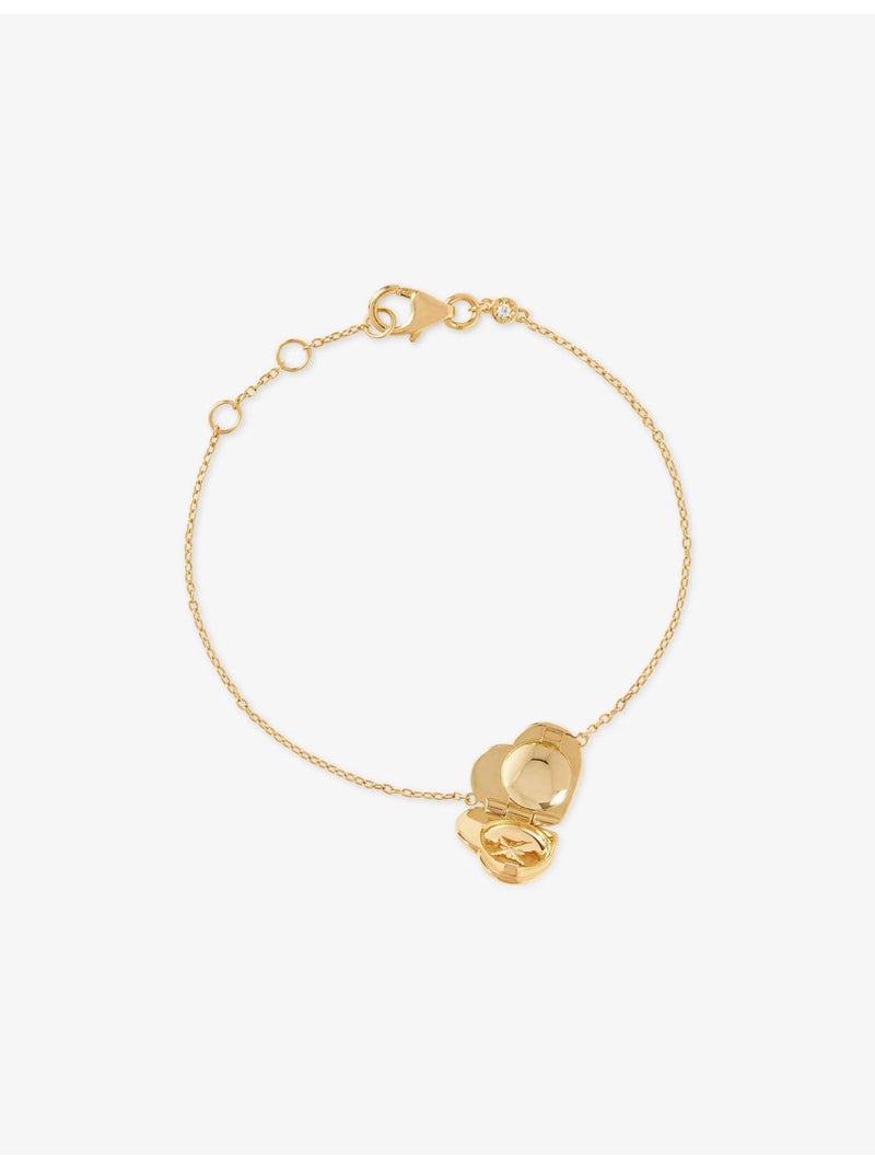 Astley Clarke gold plated heart locket bracelet with white sapphire, UK version