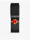 Poubel sterling silver enamel Heart on Fire charm, imported from the UK