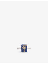selfridges Poubel Passport Sterling-Silver and Enamel Charm 2.5cm- Buy online at McGrocer