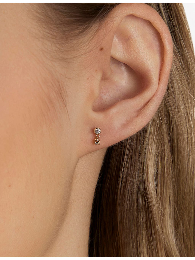 Astrid & Miyu 14ct gold lab-grown diamond stud earrings - British product