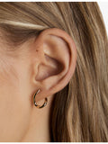 Astrid & Miyu molten 14ct yellow gold hoop earrings - British product