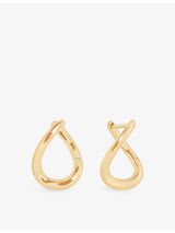 selfridges Astrid & Miyu Molten 14ct Yellow-Gold Hoop Earrings- Buy online at McGrocer