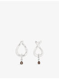 Astrid & Miyu 14ct huggies with diamonds and smokey quartz - British product