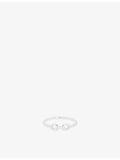 Astrid & Miyu 14ct white gold lab-grown pave diamond ring - British product
