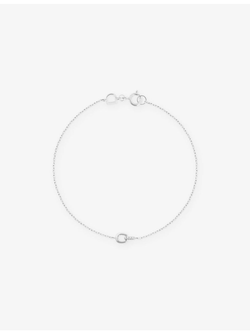 Astrid & Miyu 14ct white gold pavé diamond bracelet (British brand)
