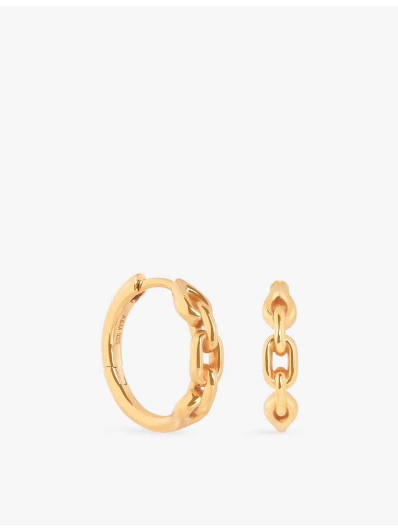 Astrid & Miyu 18ct gold-plated sterling silver hoop earrings (British brand)